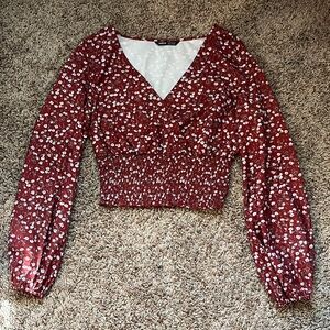 Crop Top Long Sleeved Blouse